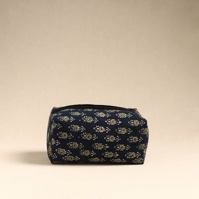  Blue Handmade Cotton Toiletry Pouch 