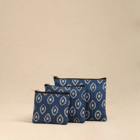  Blue Handmade Cotton Utility Pouches (Set of 3)