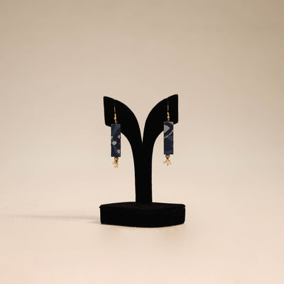 Blue - handmade fabart earrings 77 - handcrafted