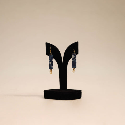 Blue - handmade fabart earrings 77 - handcrafted