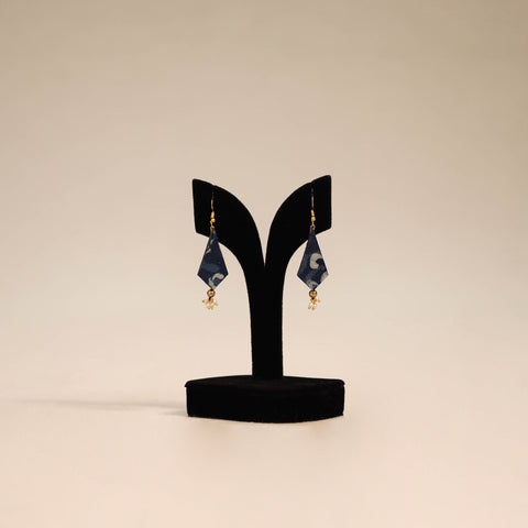Blue - handmade fabart earrings 79 - handcrafted