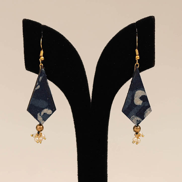 Blue - handmade fabart earrings 79 - handcrafted