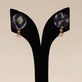 Blue - handmade fabart earrings 81 - handcrafted