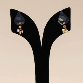 Blue - handmade fabart earrings 83 - handcrafted