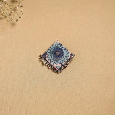 Handmade fabart ghungroo work hair clip 14 - handcrafted