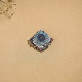 Handmade fabart ghungroo work hair clip 14 - handcrafted