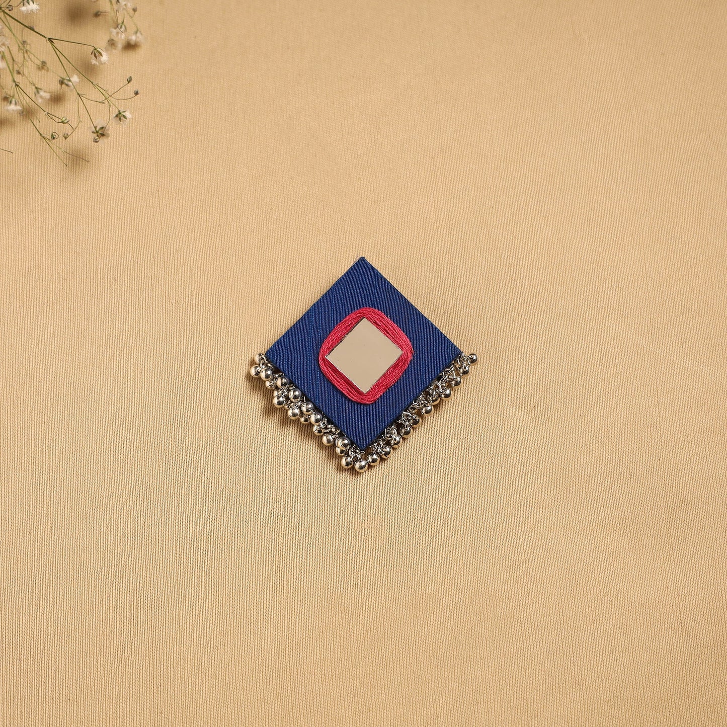 Handmade fabart ghungroo work hair clip 16 - handcrafted