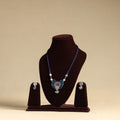 Blue - handmade fabart gs necklace set 06 - handcrafted