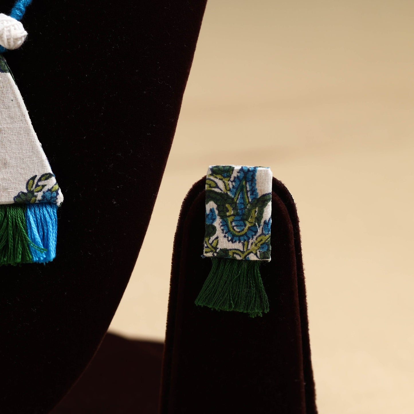 Blue - handmade fabart necklace set 19 - handcrafted