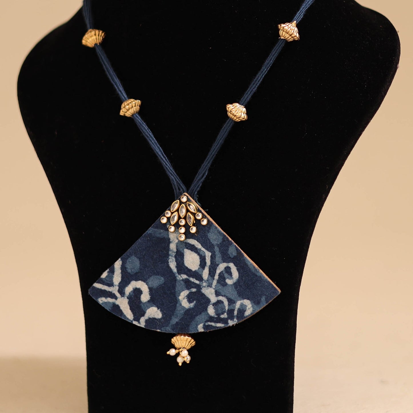 Blue - handmade fabart pendant necklace 13 - handcrafted