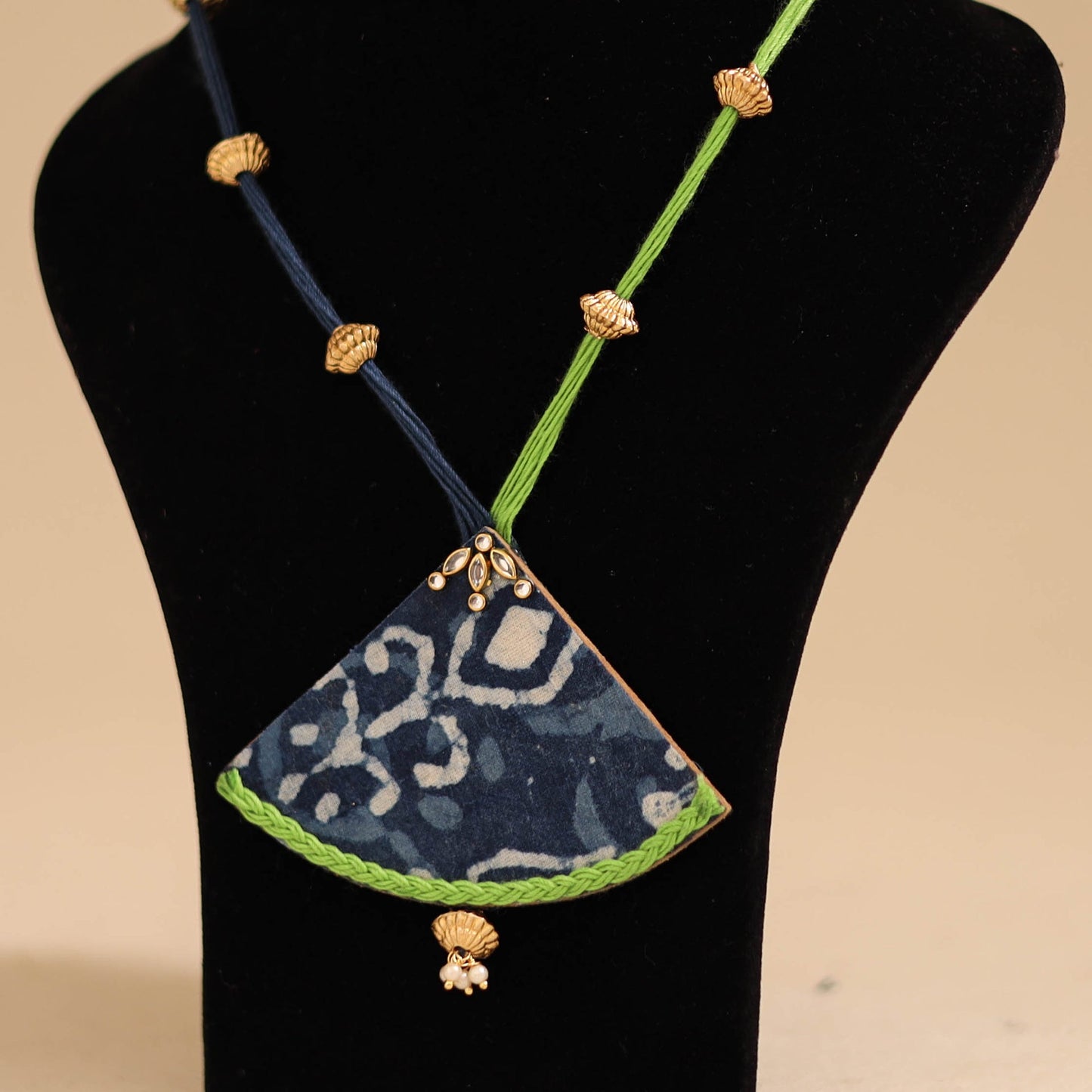 Blue - handmade fabart pendant necklace 15 - handcrafted