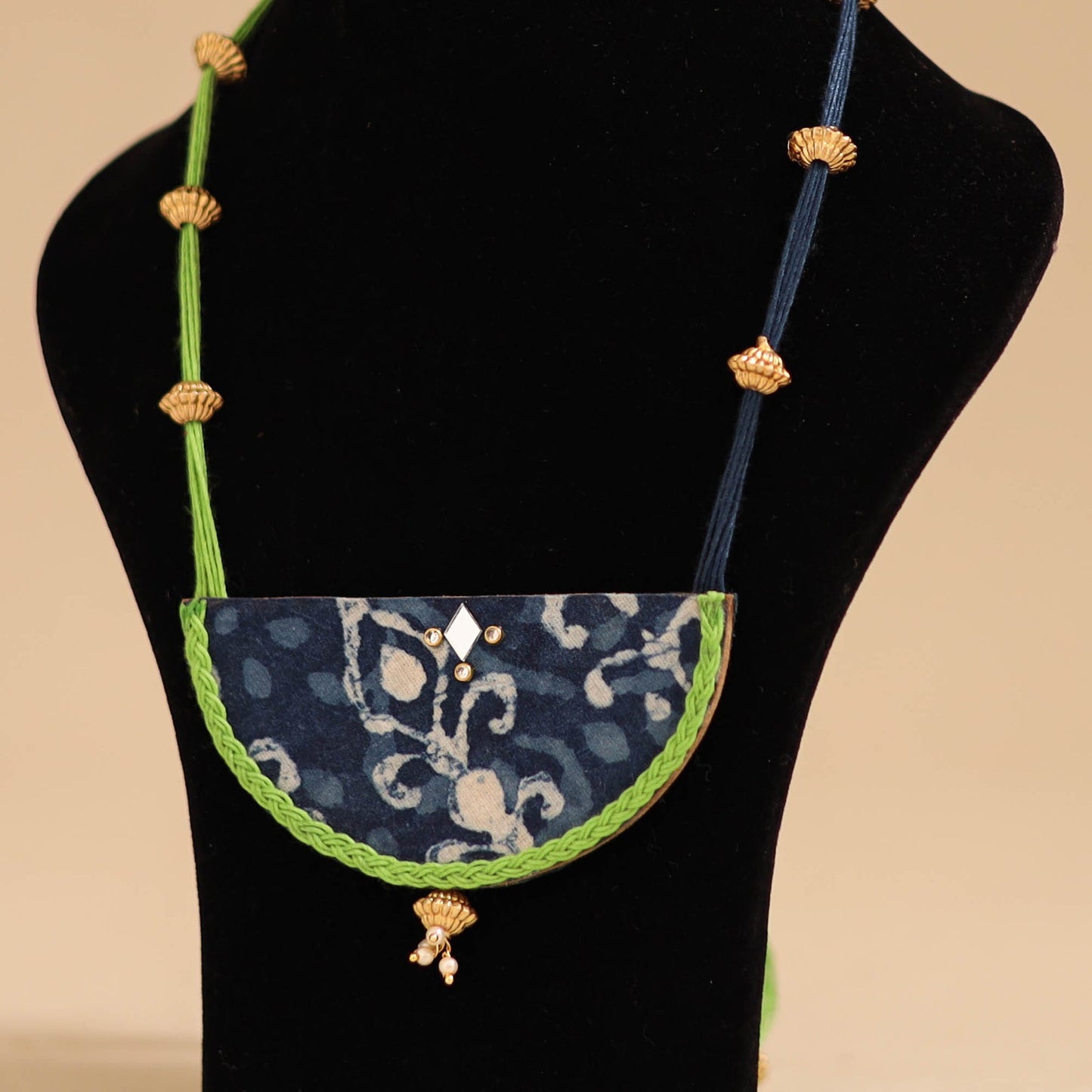 Blue - handmade fabart pendant necklace 21 - handcrafted