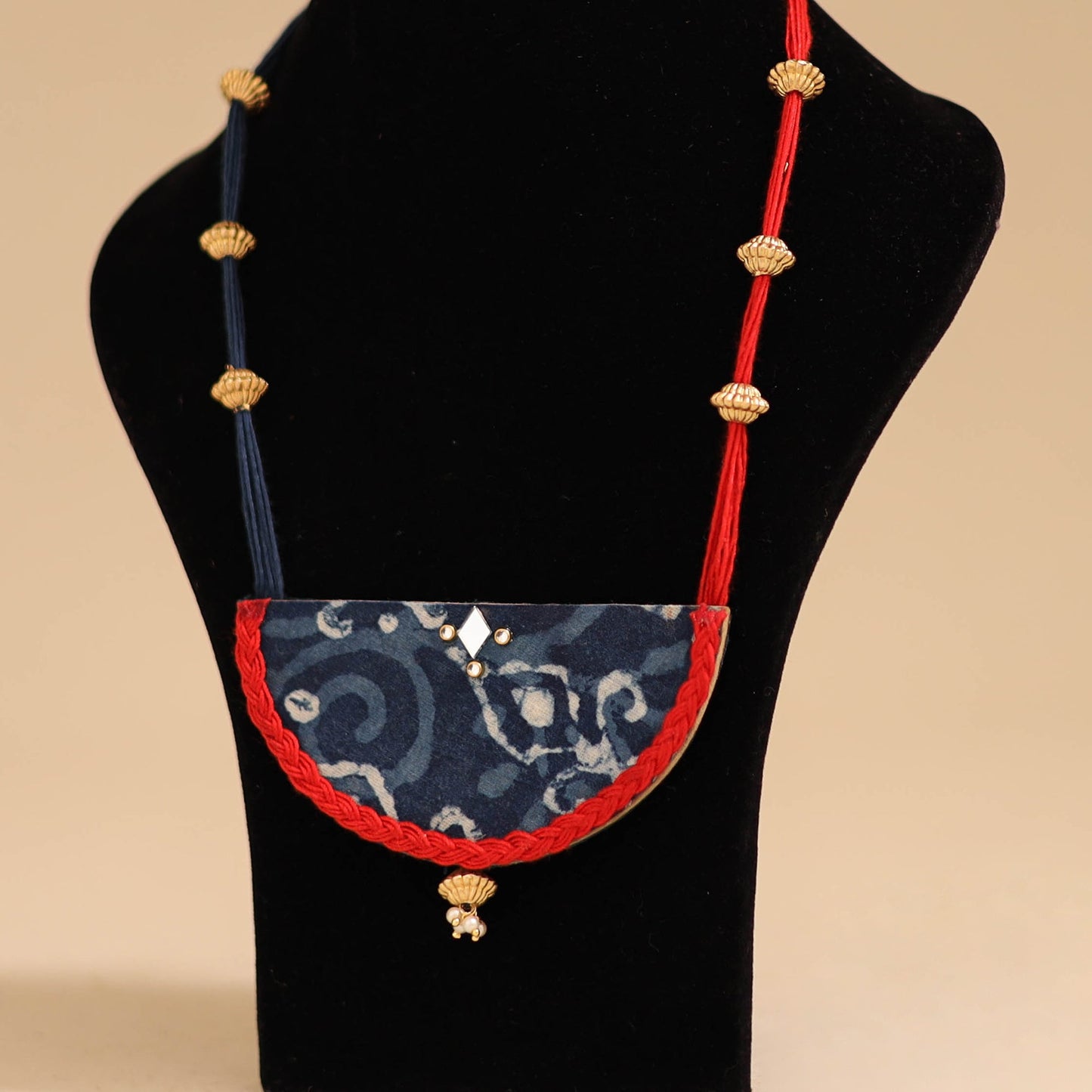 Blue - handmade fabart pendant necklace 23 - handcrafted