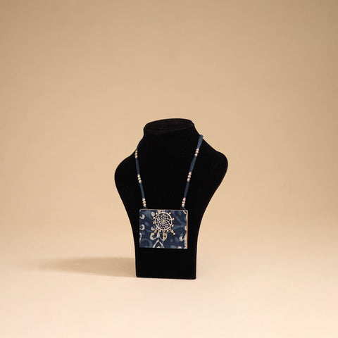 Blue - handmade fabart pendant necklace 31 - handcrafted