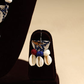 Blue - handmade fabart shell necklace set 44 - handcrafted