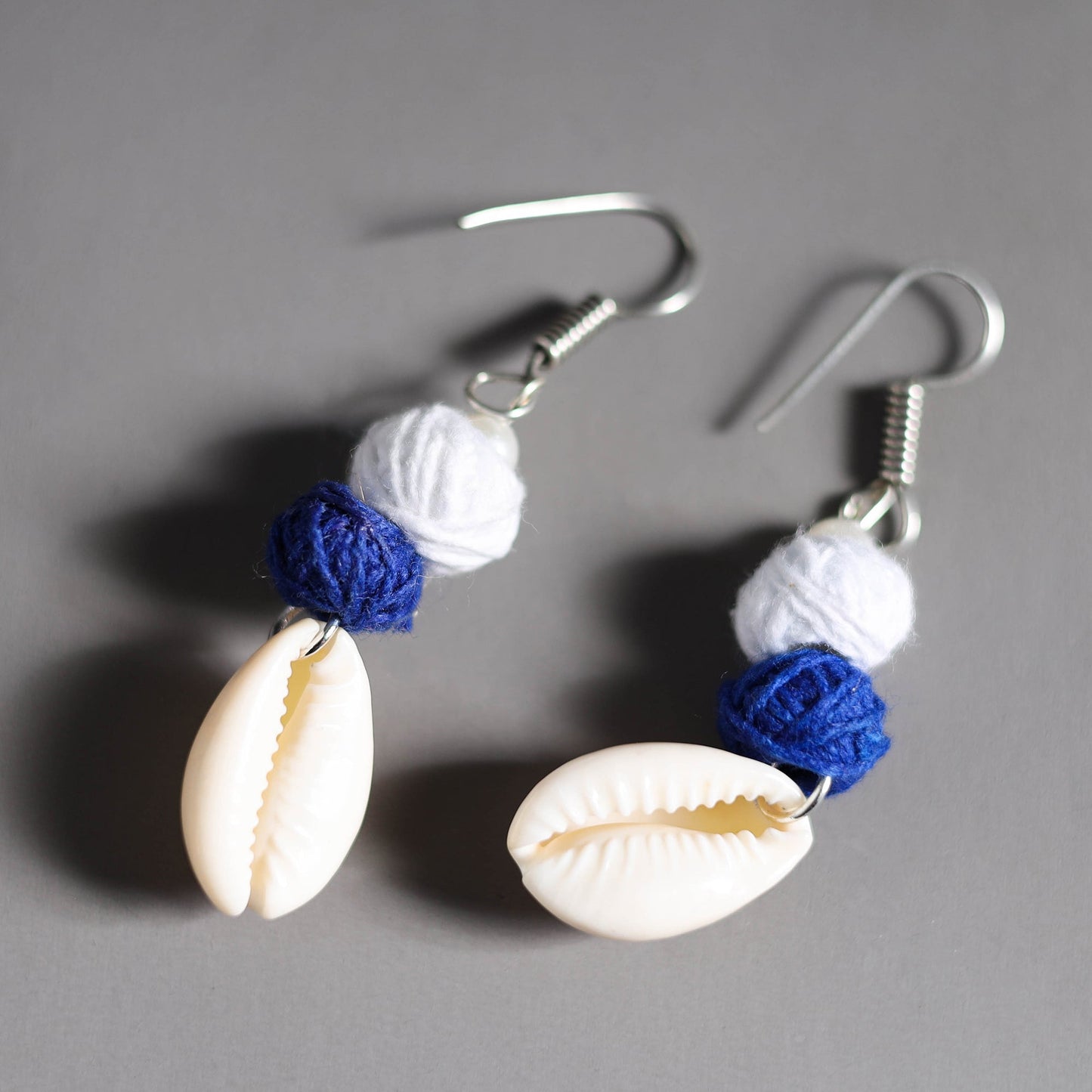 Blue - handmade fabart shell work necklace set 12