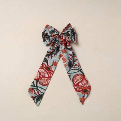 Blue Handmade Fabric Bow Hair Clip