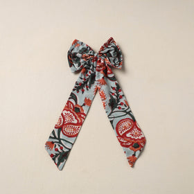 Blue Handmade Fabric Bow Hair Clip