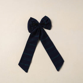 Blue Handmade Fabric Bow Hair Clip