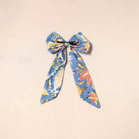 Blue - handmade fabric bow hair clip 34 - handcrafted