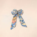 Blue - handmade fabric bow hair clip 34 - handcrafted