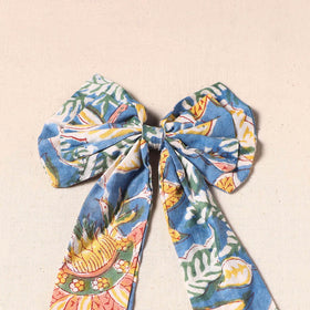 Blue - handmade fabric bow hair clip 34 - handcrafted