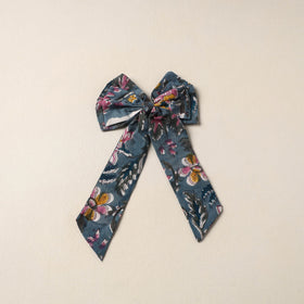 Blue Handmade Fabric Bow Hair Clip