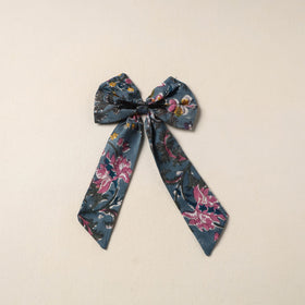 Blue Handmade Fabric Bow Hair Clip