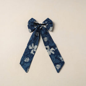 Blue Handmade Fabric Bow Hair Clip