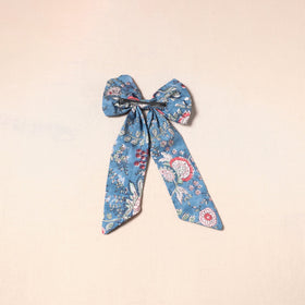 Blue - handmade fabric bow hair clip 48 - handcrafted