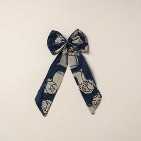 Blue Handmade Fabric Bow Hair Clip