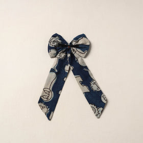 Blue Handmade Fabric Bow Hair Clip