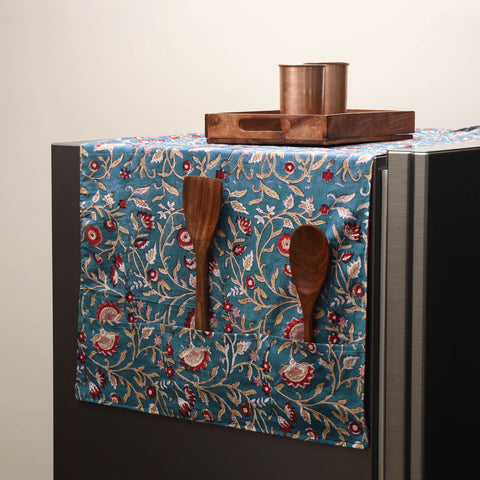 Handmade fridge top cover with multiple pockets 02