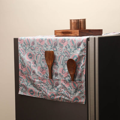 Handmade fridge top cover with multiple pockets 07