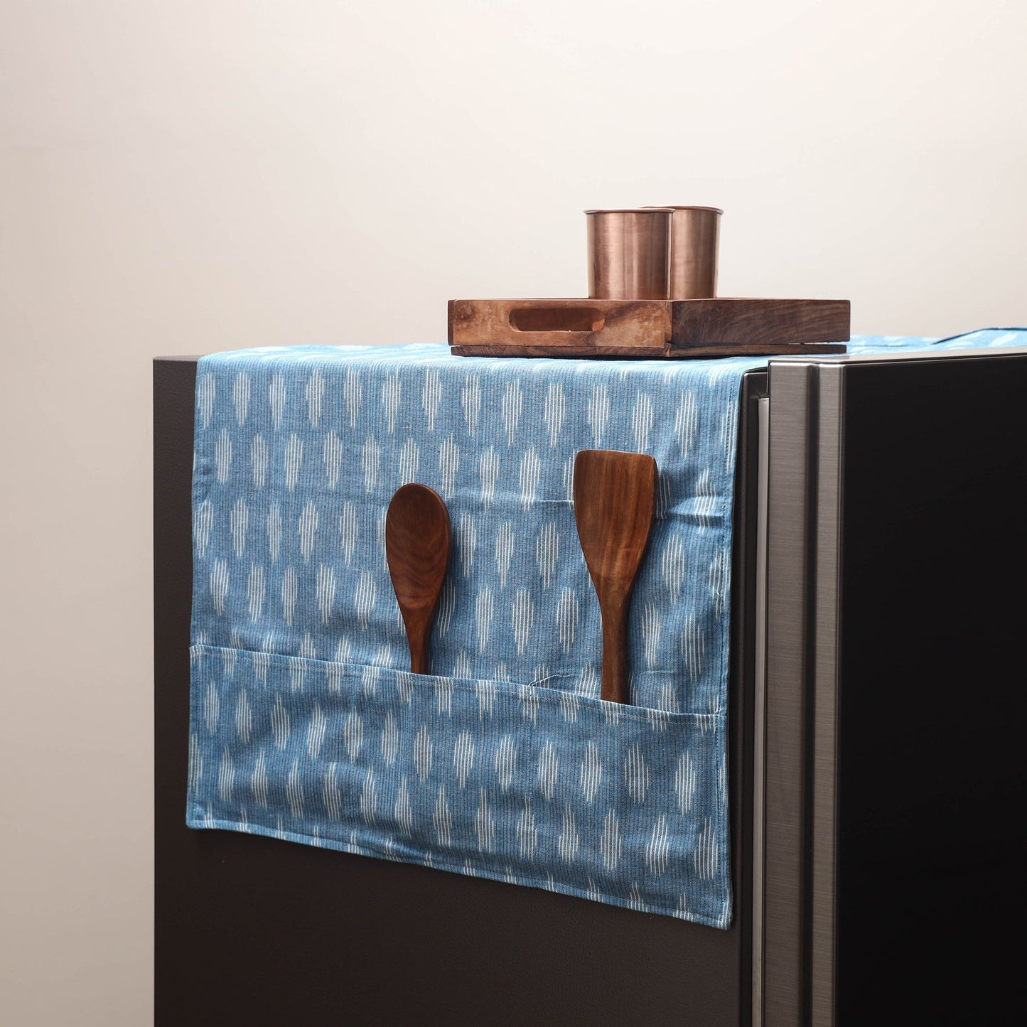 Handmade fridge top cover with multiple pockets 09