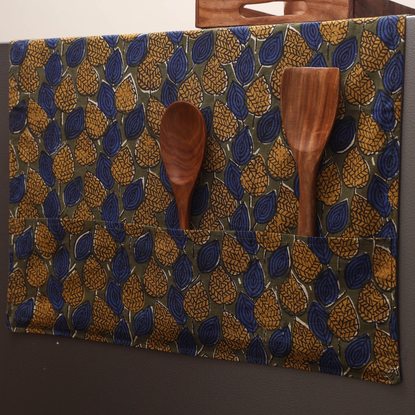 Handmade fridge top cover with multiple pockets 125