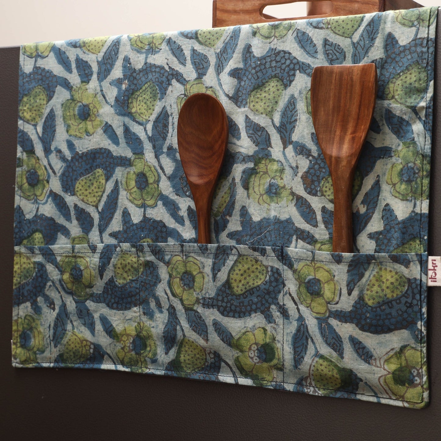 Handmade fridge top cover with multiple pockets 127