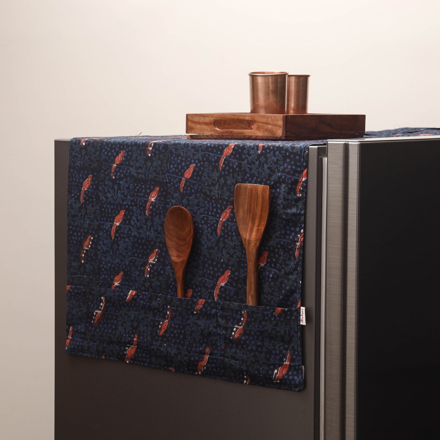 Handmade fridge top cover with multiple pockets 144