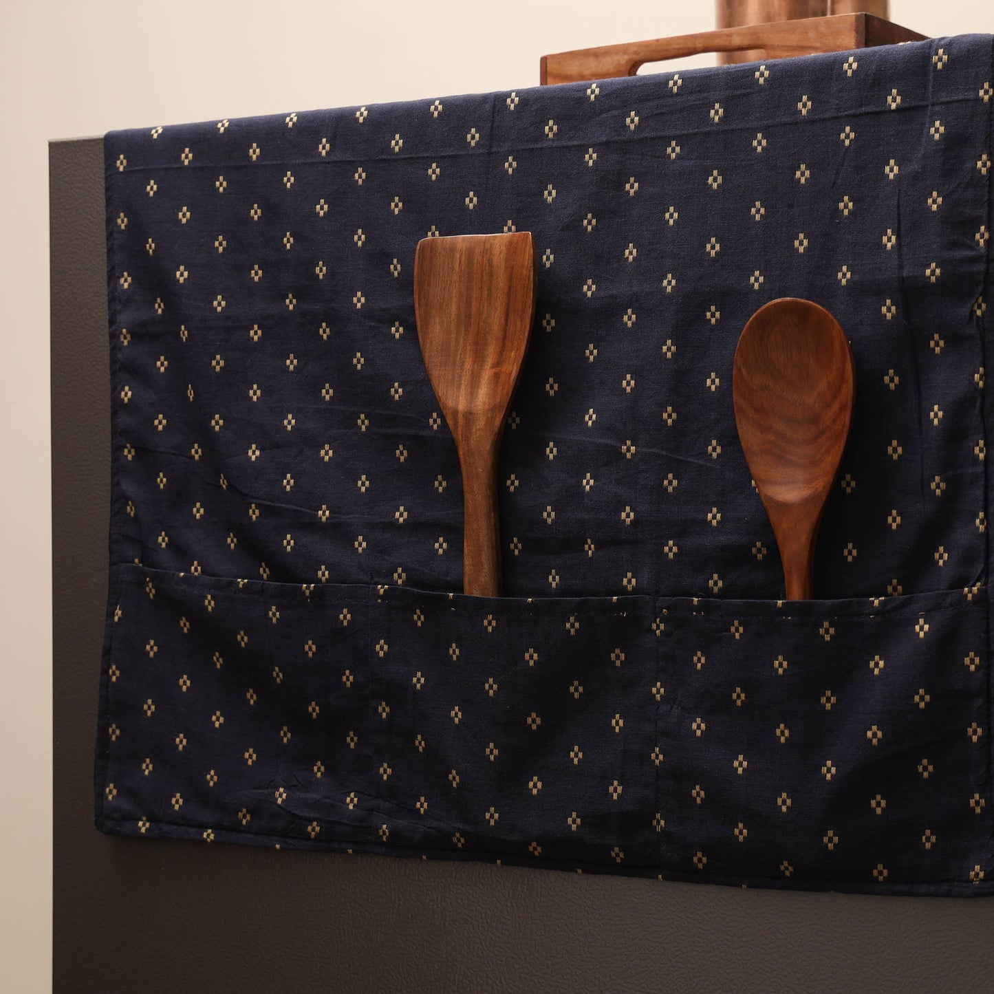 Handmade fridge top cover with multiple pockets 15