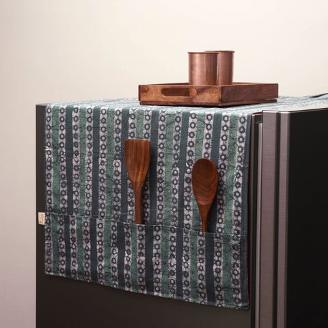 Handmade fridge top cover with multiple pockets 17