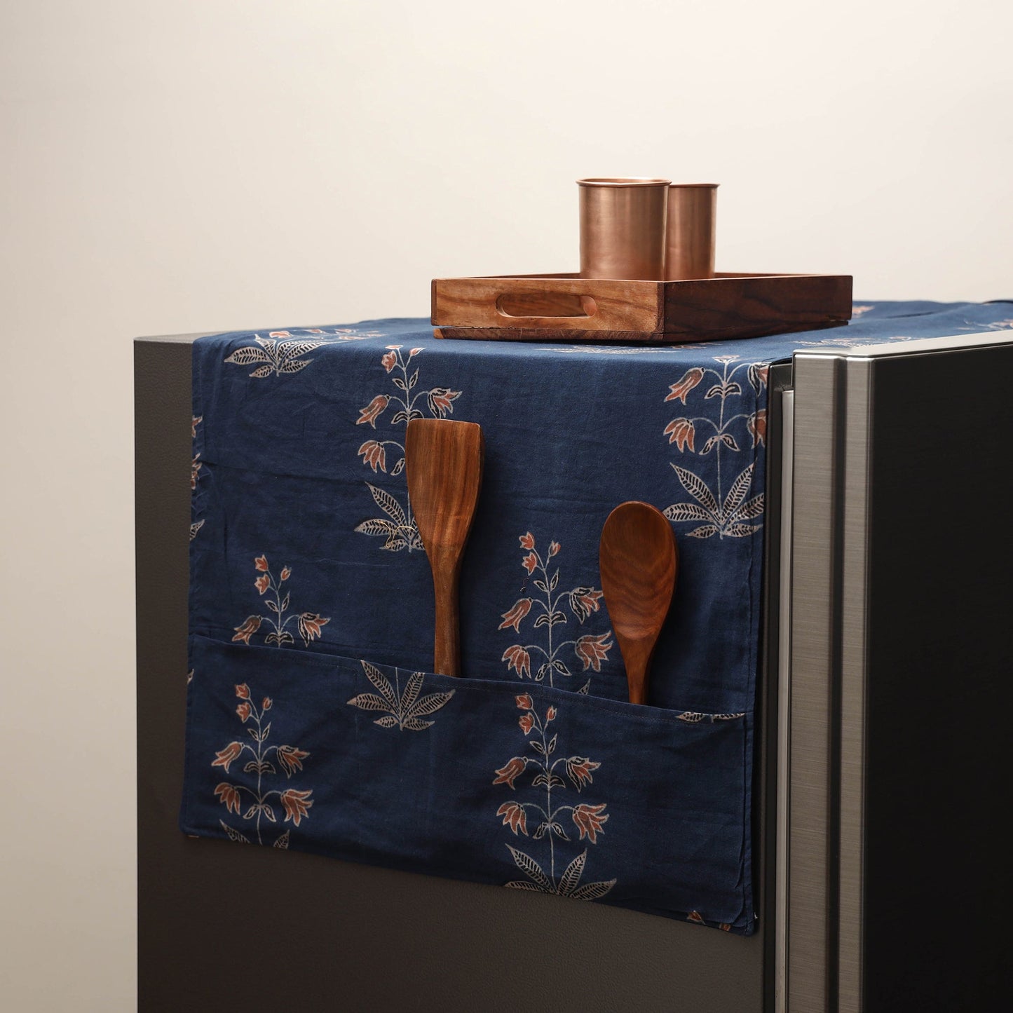 Handmade fridge top cover with multiple pockets 26