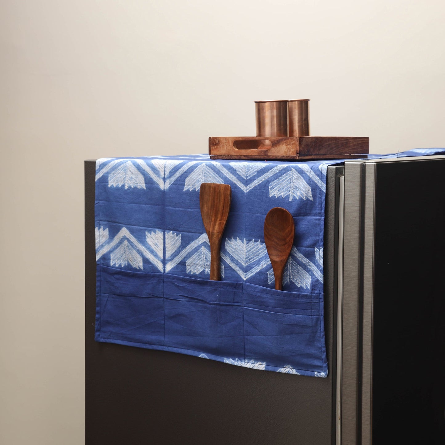 Handmade fridge top cover with multiple pockets 31