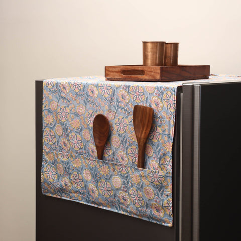 Handmade fridge top cover with multiple pockets 33