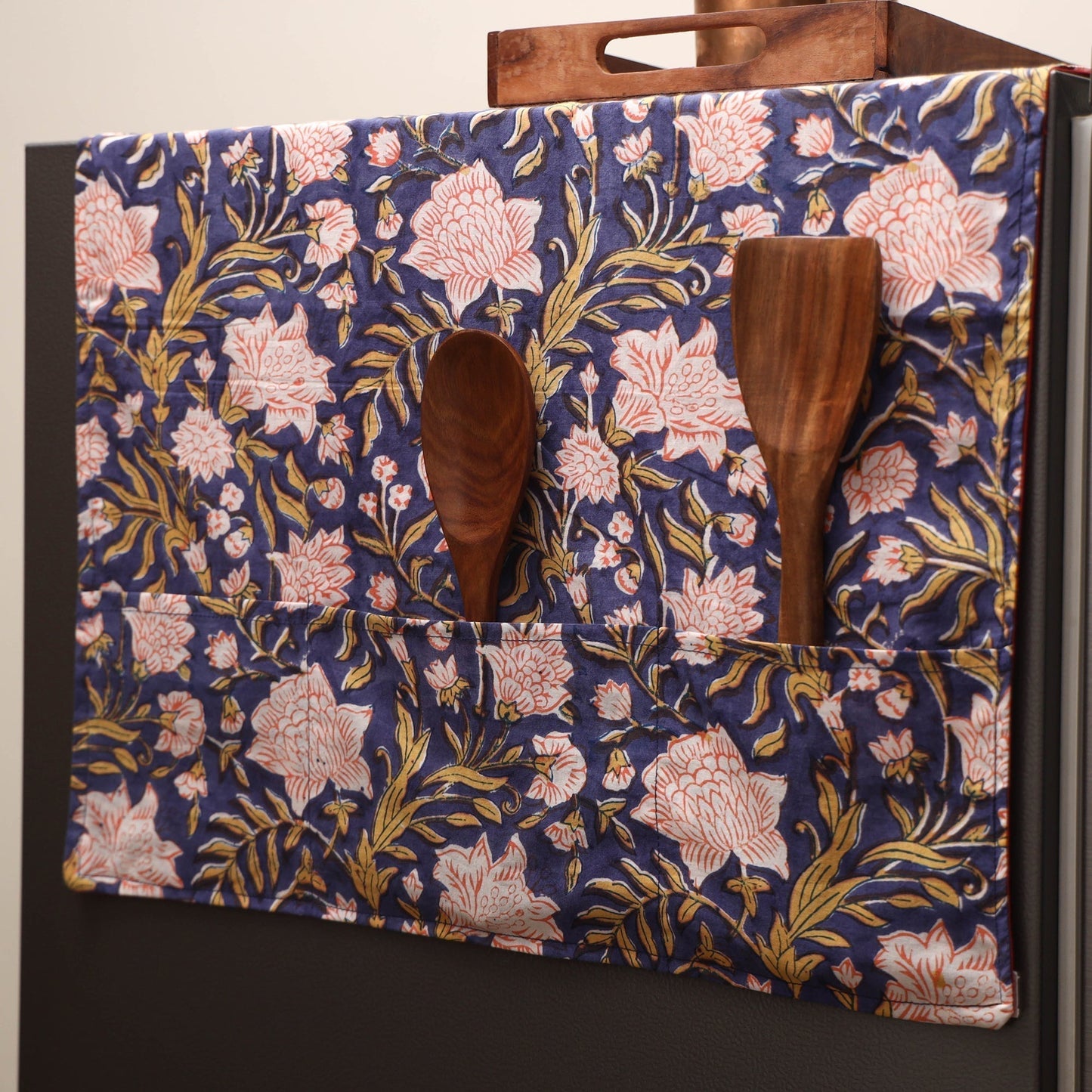 Handmade fridge top cover with multiple pockets 34