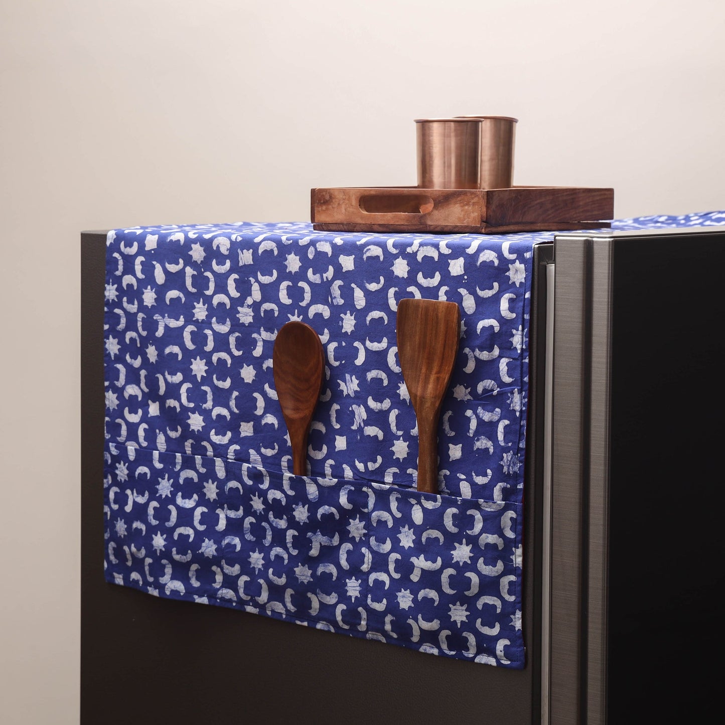 Handmade fridge top cover with multiple pockets 38