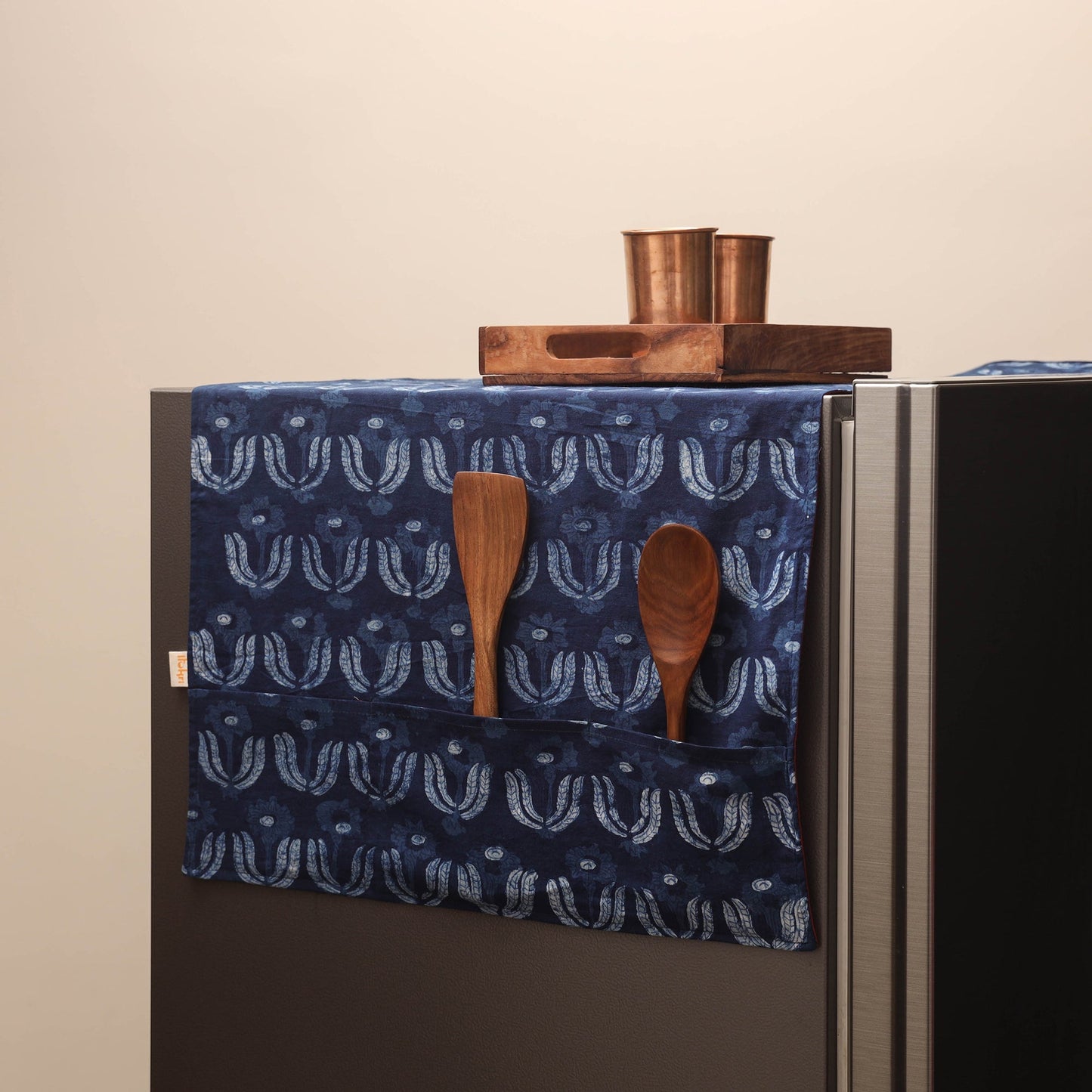 Handmade fridge top cover with multiple pockets 46