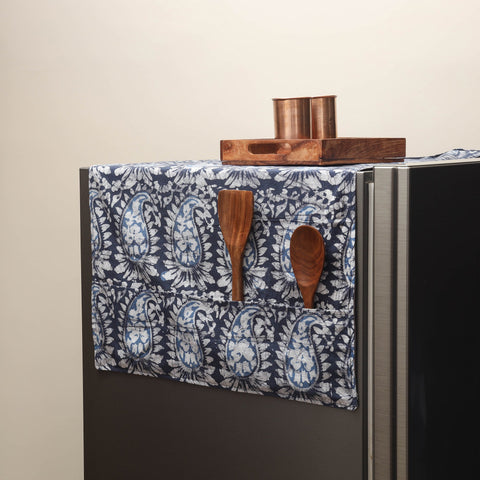 Handmade fridge top cover with multiple pockets 50