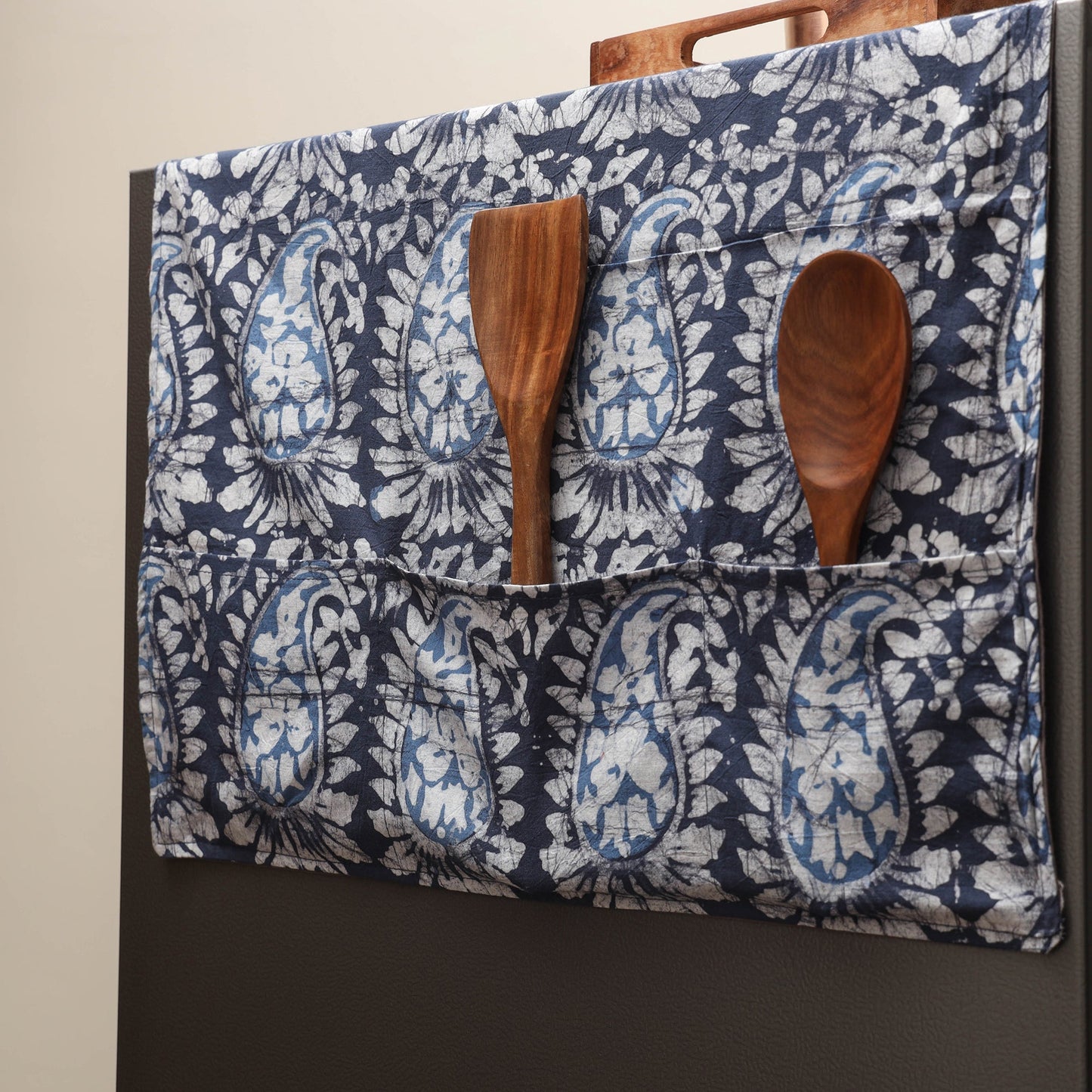 Handmade fridge top cover with multiple pockets 50