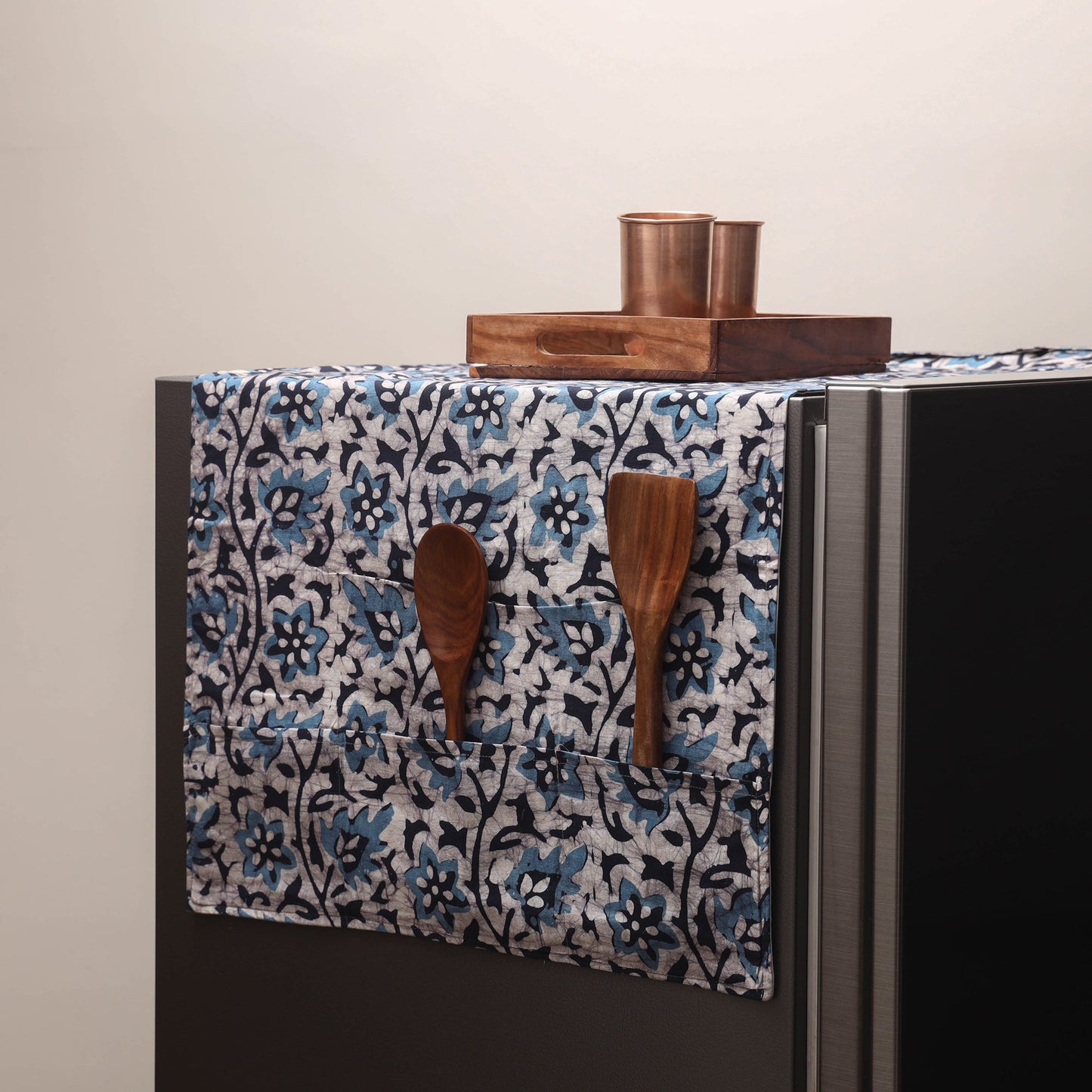 Handmade fridge top cover with multiple pockets 58