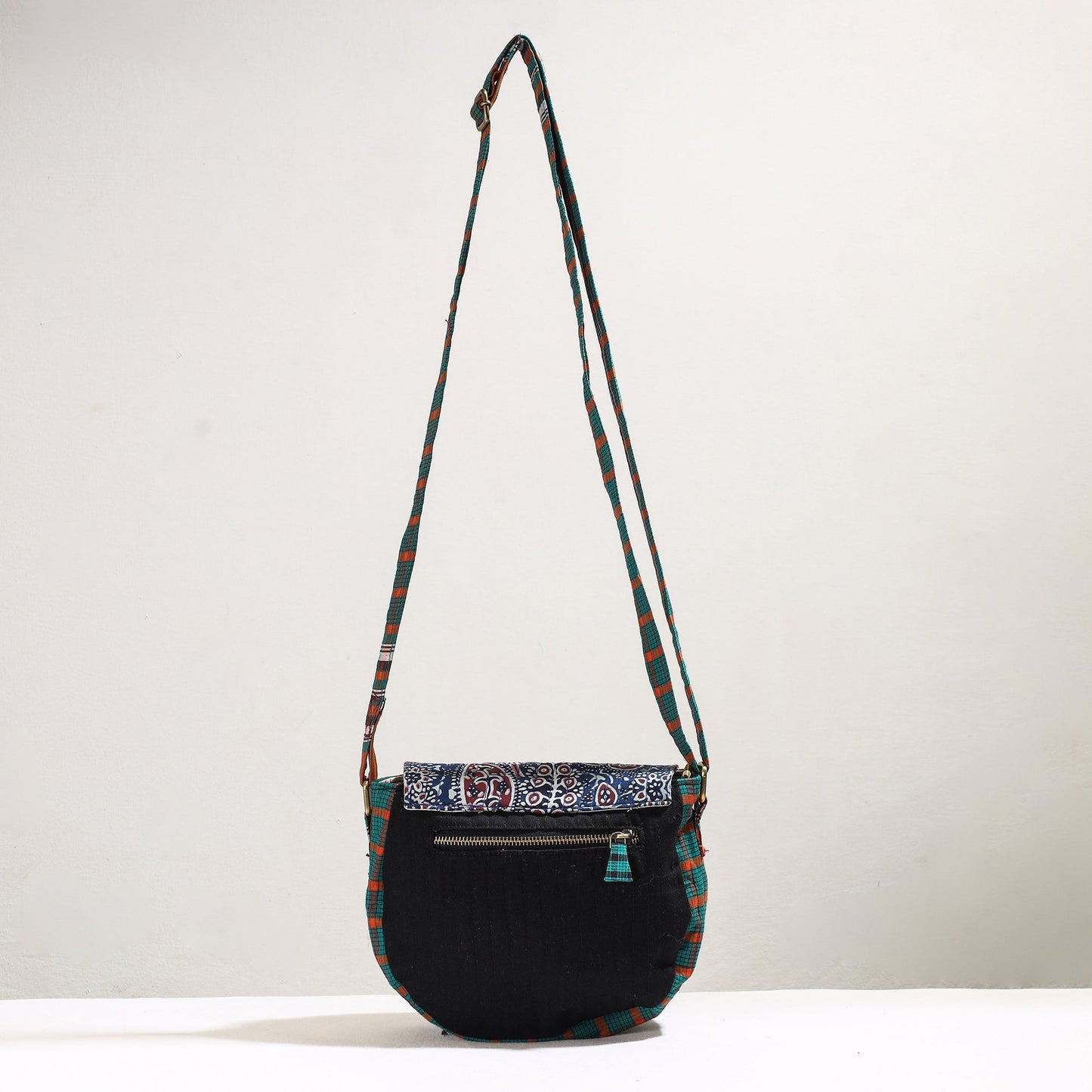  Handmade Gamcha Fabric Embroidered Canvas Cotton Sling Bag 